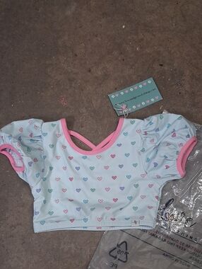 NWT Kids Love & Grow Puff Sleeve Swim Top